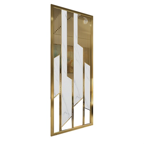 玫瑰金轻奢不锈钢屏风隔断酒店装饰_不锈钢屏风加工厂家