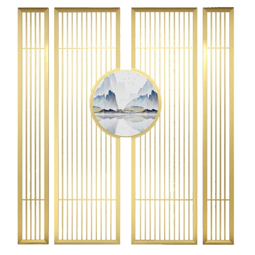 新中式艺术不锈钢屏风装饰简约_不锈钢屏风厂家定制