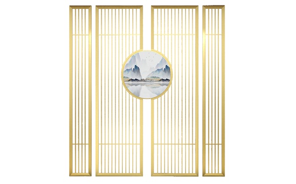 新中式艺术不锈钢屏风装饰简约_不锈钢屏风厂家定制