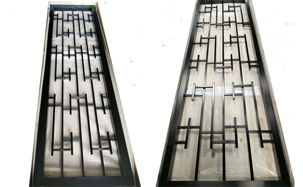 后现代风格黑钛不锈钢花格屏风_不锈钢屏风生产厂家