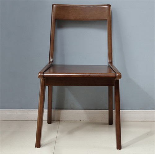 日式铁板烧时尚胡桃木色实木休闲椅子