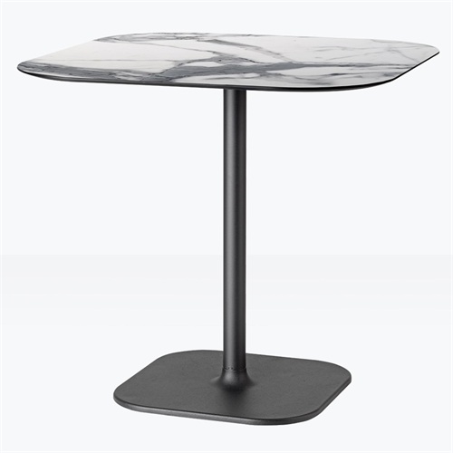 现代简易食堂岩板铁艺时尚小方桌