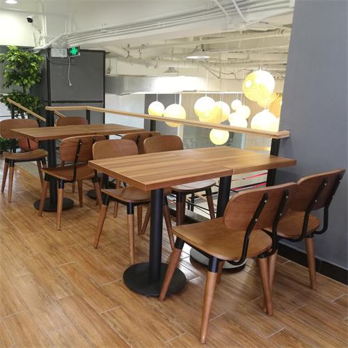 2人、4人位企业公司职工食堂单位餐厅实木桌椅	