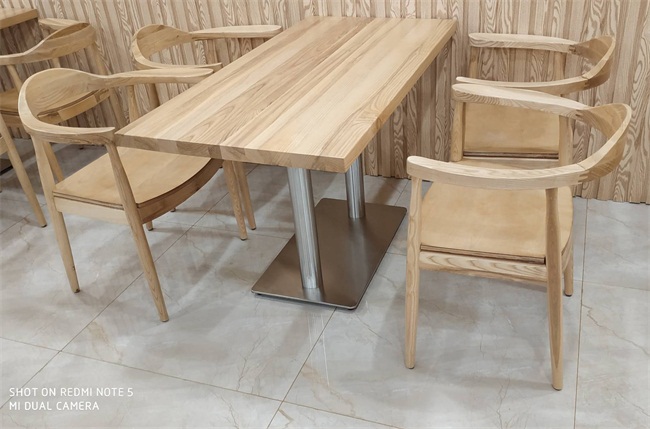 学校食堂专用餐桌椅_中式实木食堂餐桌椅