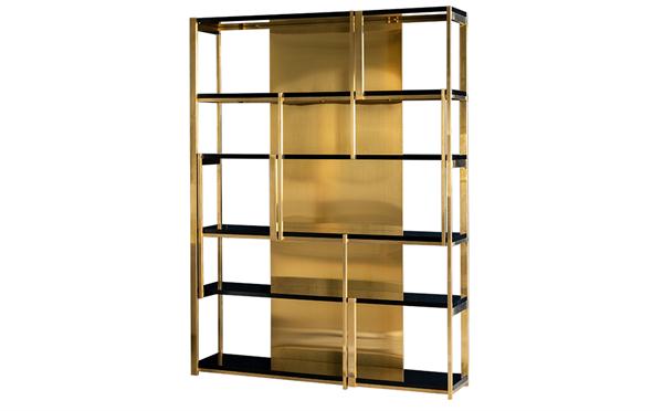 北欧现代不锈钢轻奢书架书柜_不锈钢书架款式设计