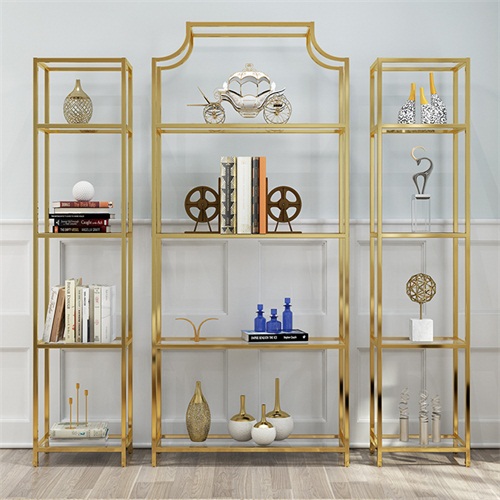 镜面拉丝玫瑰金不锈钢书架_不锈钢书架制品加工厂