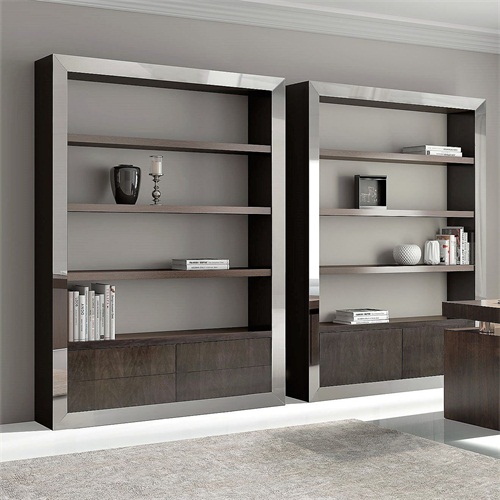 现代极简时尚不锈钢书柜书架_不锈钢书架厂家定制