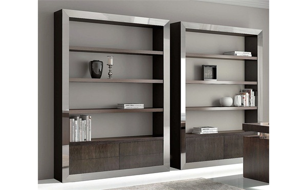 现代极简时尚不锈钢书柜书架_不锈钢书架厂家定制