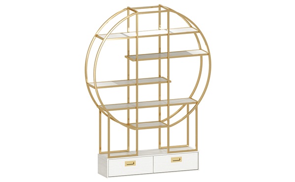 现代简约玫瑰金不锈钢书架_高端不锈钢书架定制