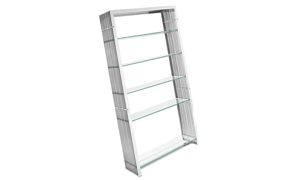 不锈钢钢玻璃多层书柜书柜书架_高端不锈钢书架