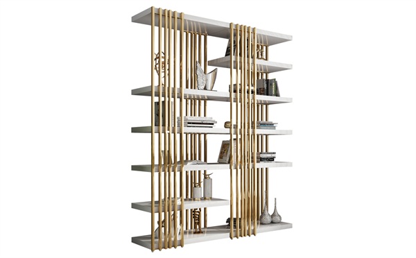 定制轻奢多层不锈钢书柜金属_不锈钢书架厂家