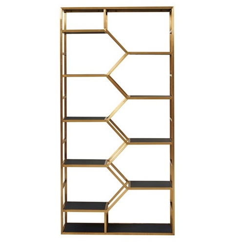 书店后现代钛金不锈钢书架_不休感书架定做厂家