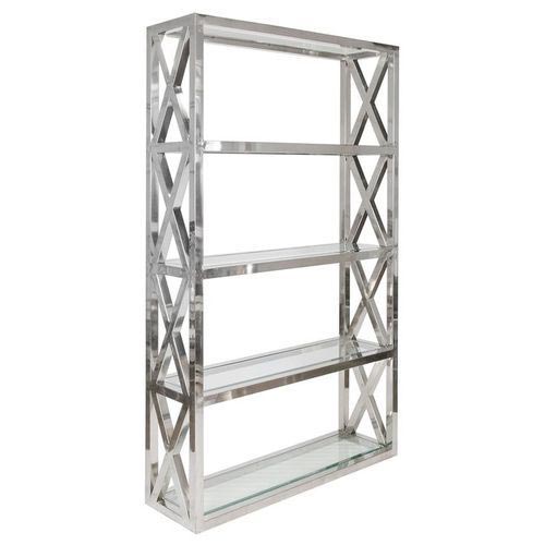 后现代简约不锈钢落地书架_不锈钢书架定做