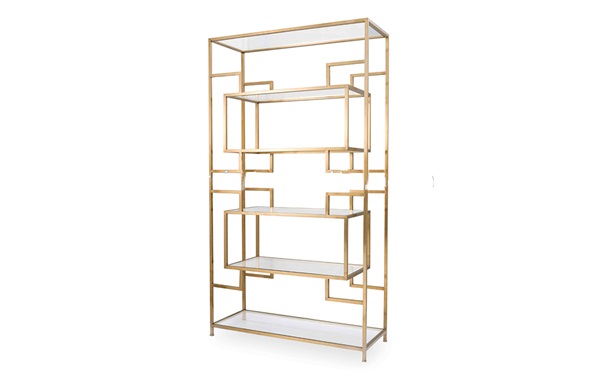 办公室轻奢不锈钢书架多层_高端不锈钢书架