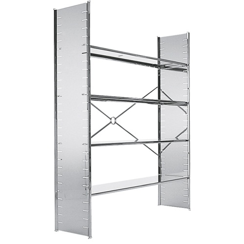 现代简约铂金钢板不锈钢书架_高端不锈钢书架定制