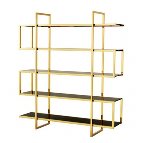 办公室轻奢玫瑰金不锈钢书架金属工厂定制