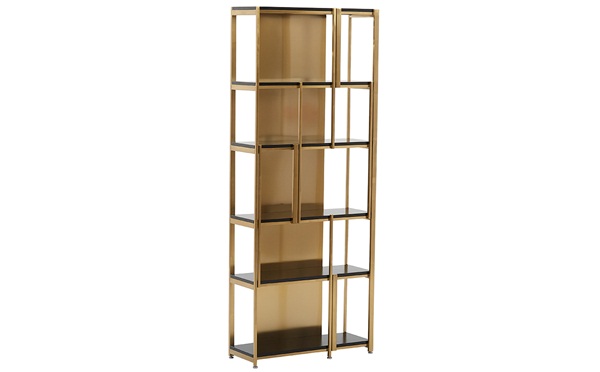 现代轻奢香槟金不锈钢书架_不锈钢书架书柜金属制品