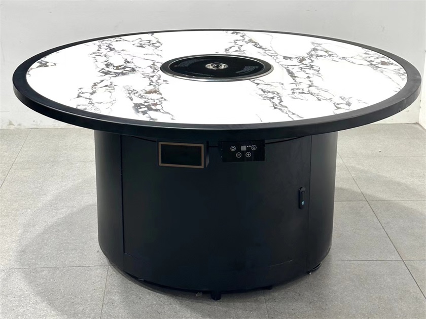 日式烤肉店圆形无烟自净化电烤烤肉桌