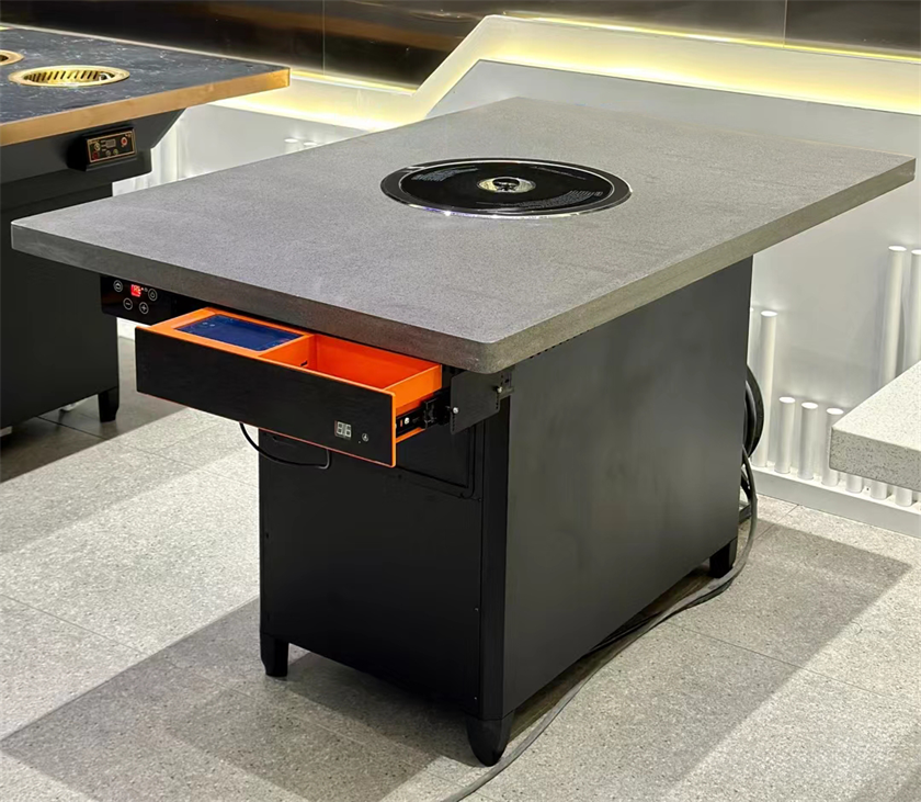 自助烤肉店大理石无烟自净化烤肉桌