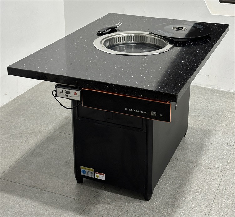 自助烤肉店大理石无烟净化烤肉桌