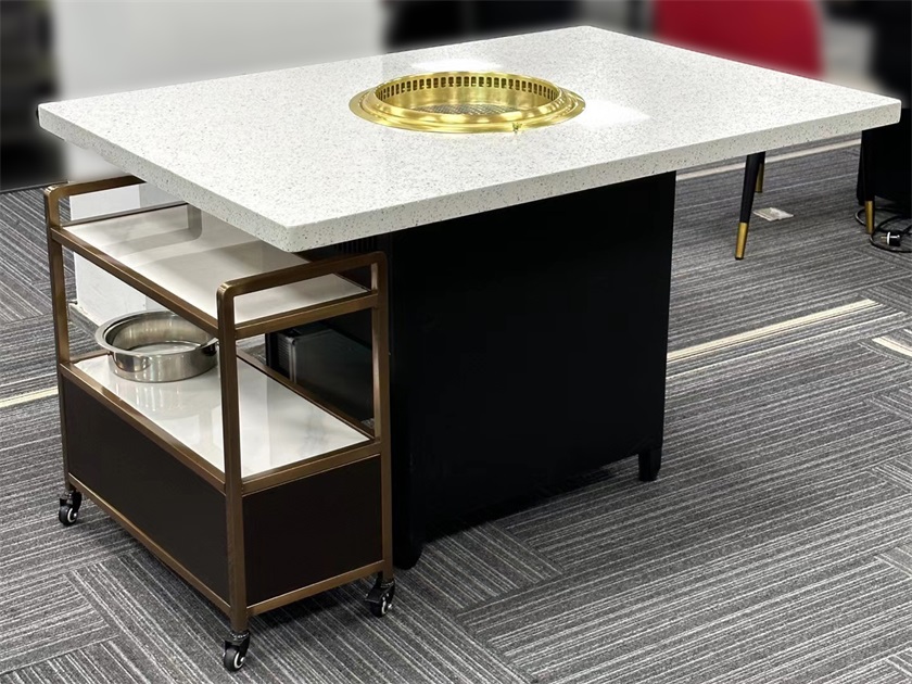 韩式自助烤肉店下排烟炭火烤肉无烟净化烤肉桌