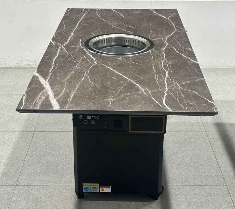 自助烤肉店岩板台面无烟自净化电烤烤肉桌