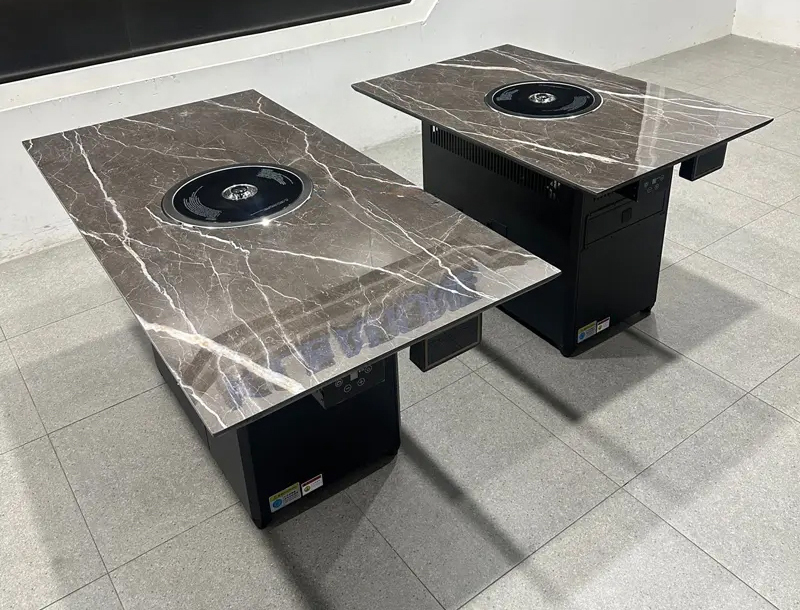 自助烤肉店岩板台面无烟自净化电烤烤肉桌