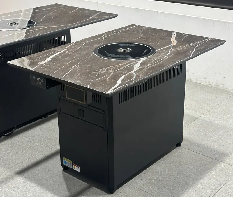 自助烤肉店岩板台面无烟自净化电烤烤肉桌