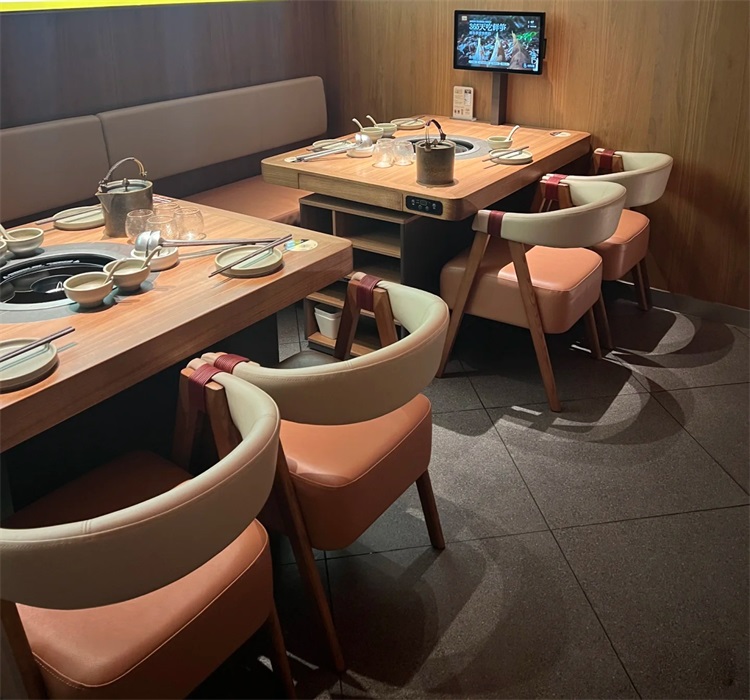 巴奴火锅现代实木火锅桌椅