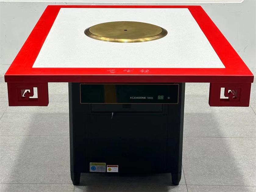 实木无烟净化火锅桌子_大理石智能无烟火锅桌