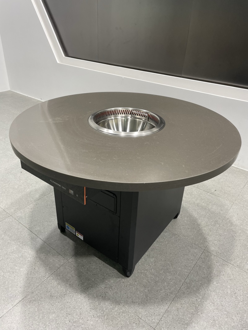 圆形无烟火锅桌｜内置净化系统｜大理石台面｜支持出口（CE & UL认证）