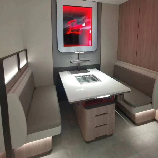 海底捞大理石无烟净化火锅桌