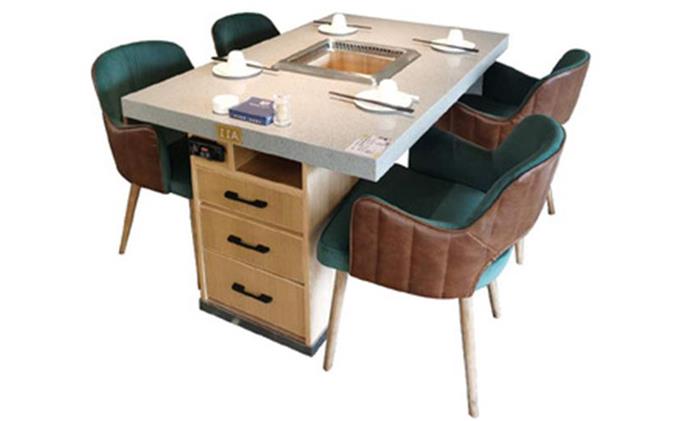 智能无烟自净化火锅桌_自净化下排烟火锅桌