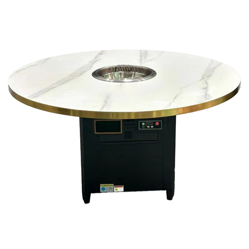 时尚轻奢大理石台面智能无烟净化火锅桌