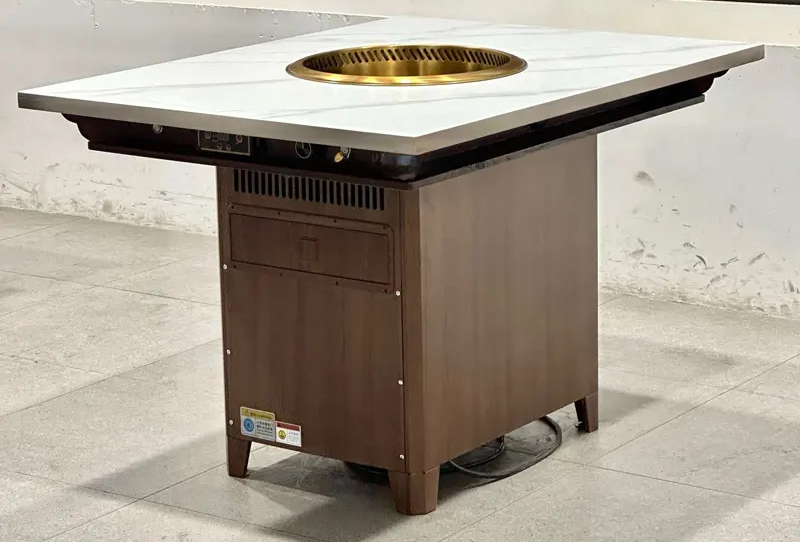 火锅店岩板桌面无烟自净化火锅桌