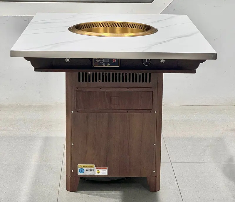 火锅店岩板桌面无烟自净化火锅桌