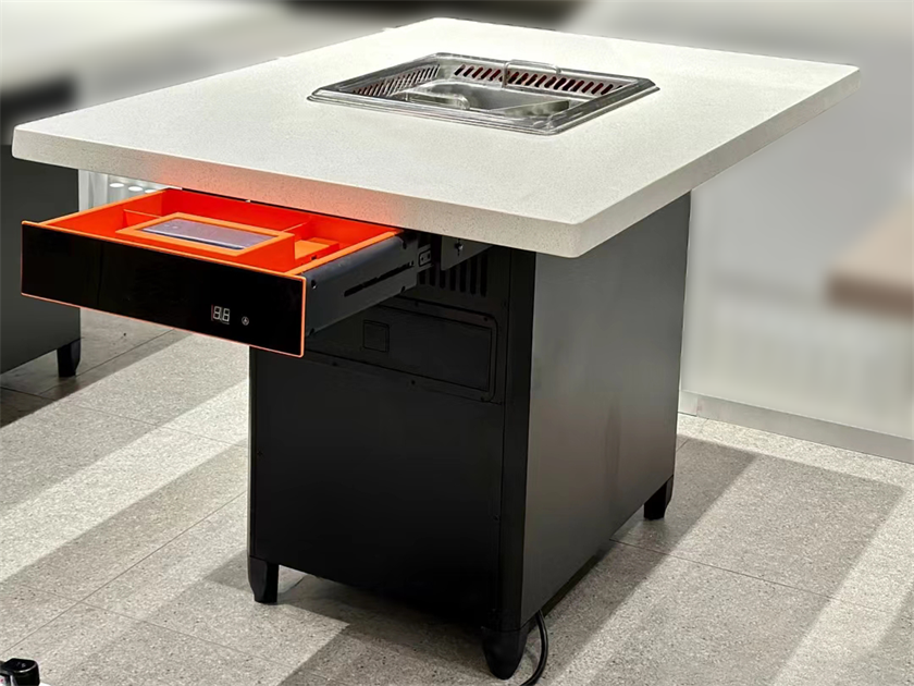 火锅店大理石台面智能无烟自净化火锅桌 