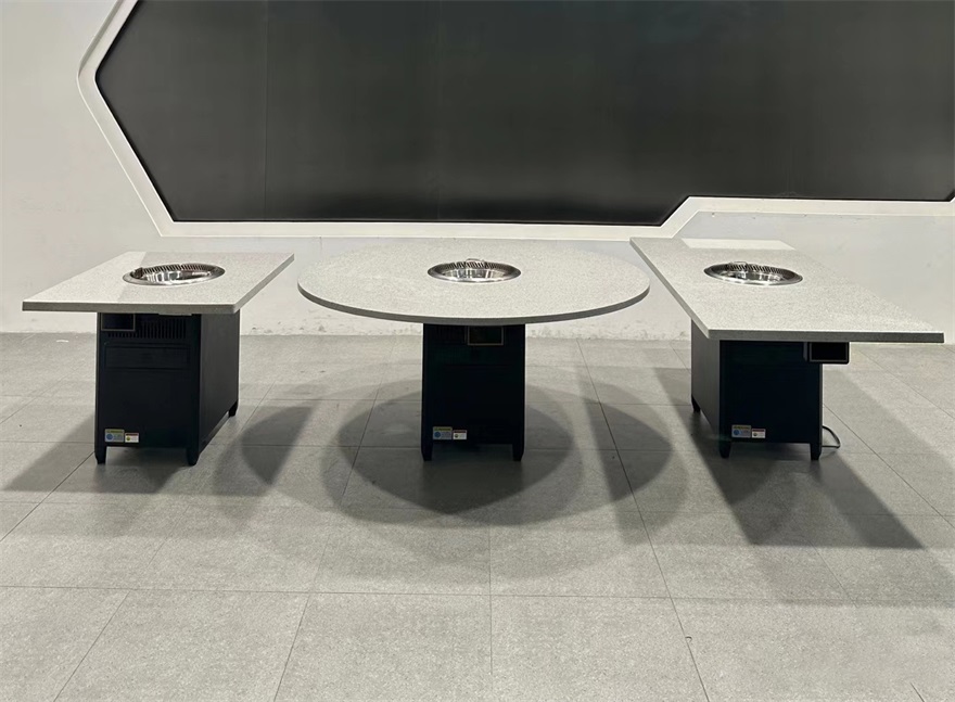 大理石电磁炉下沉式无烟火锅桌