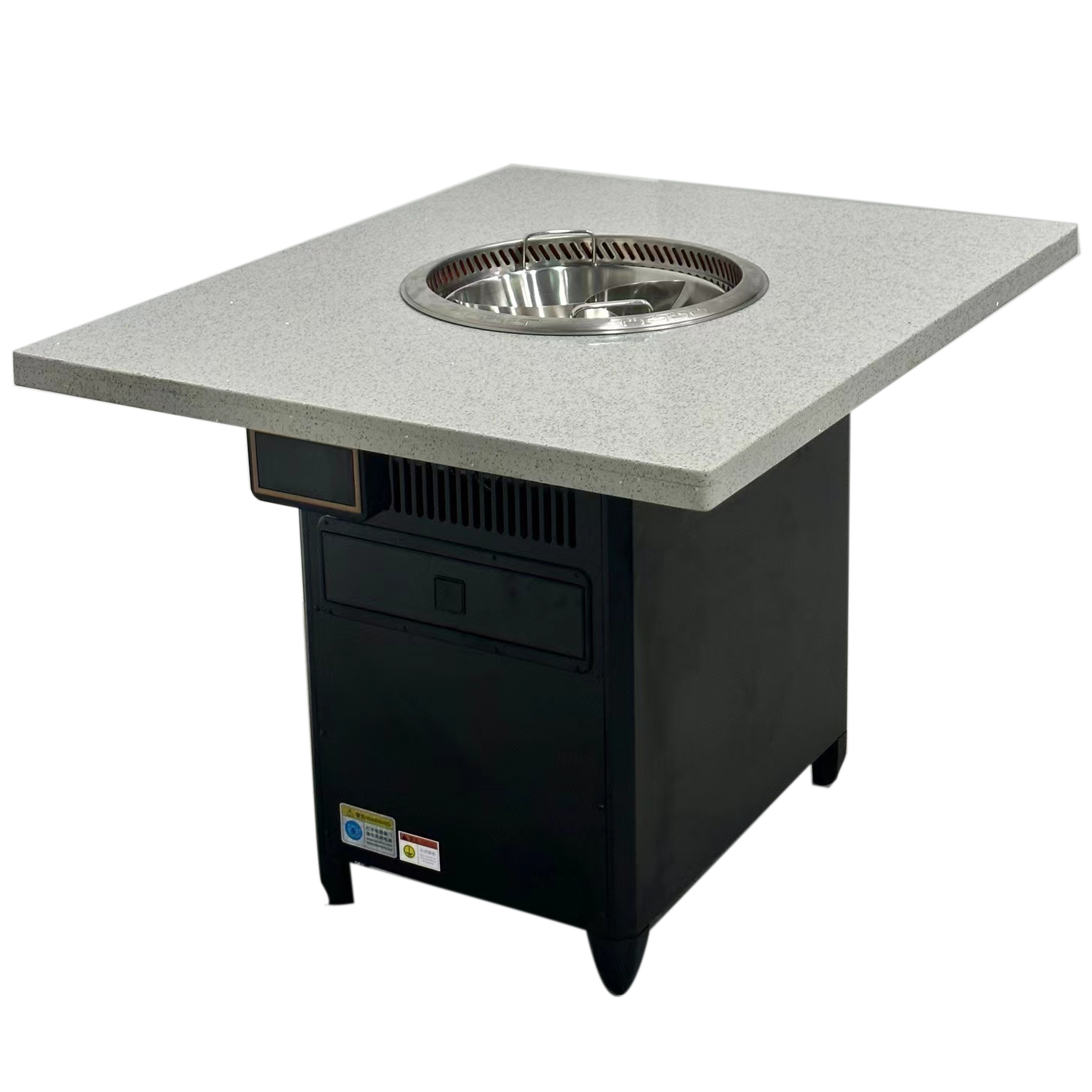 火锅店智能无烟净化方形大理石火锅桌