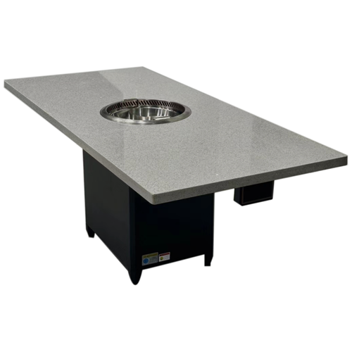 火锅店6人位大理石无烟净化火锅桌