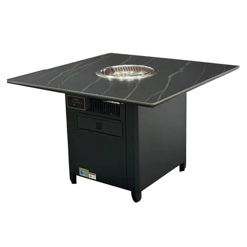 火锅店方形智能无烟净化岩板火锅桌