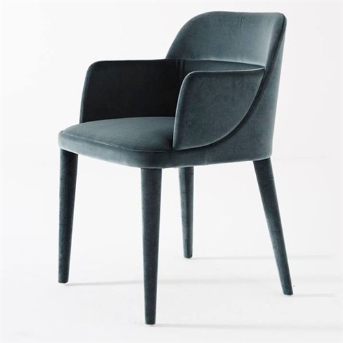 汉堡西餐厅时尚绒皮靠背带扶手椅子