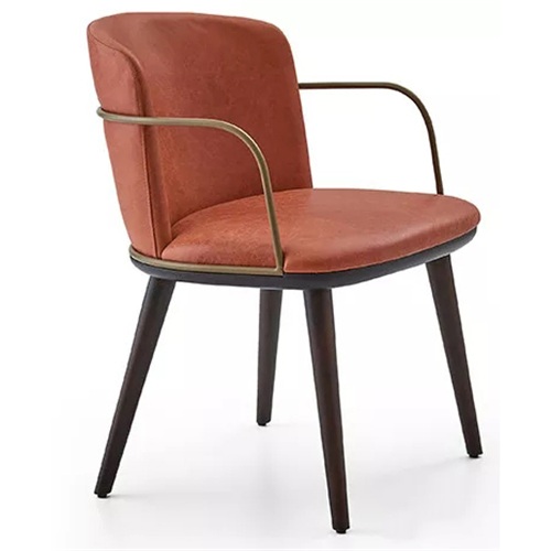 美式简约现代软包西餐厅金属椅子