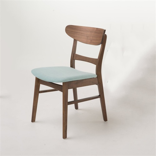 北欧实木餐椅西餐厅休闲创意绒皮椅子