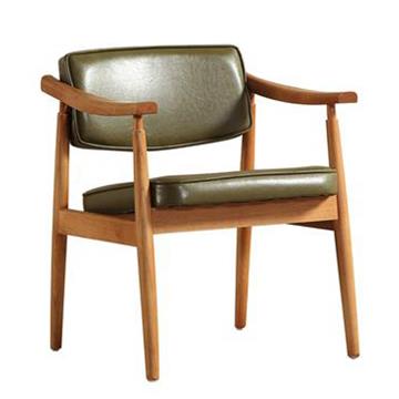 实木扶手椅单人休闲靠背西餐椅