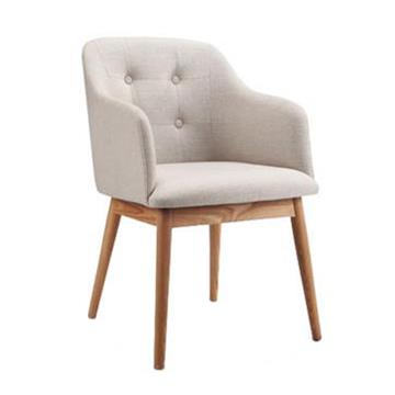 北欧简约实木单人餐椅 布艺沙发西餐椅子
