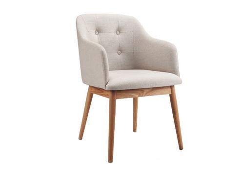 北欧简约实木单人餐椅 布艺沙发西餐椅子