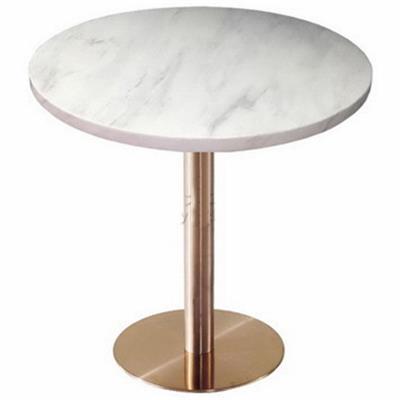 西餐厅不锈钢大理石餐桌_白色大理石餐桌