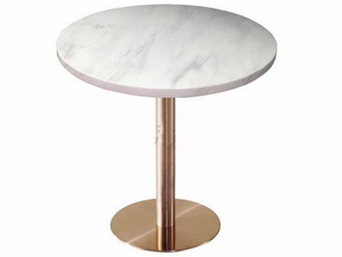 西餐厅不锈钢大理石餐桌_白色大理石餐桌