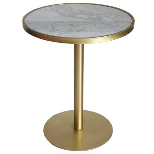 时尚西餐厅桌椅-奶茶店大理石不锈钢餐桌